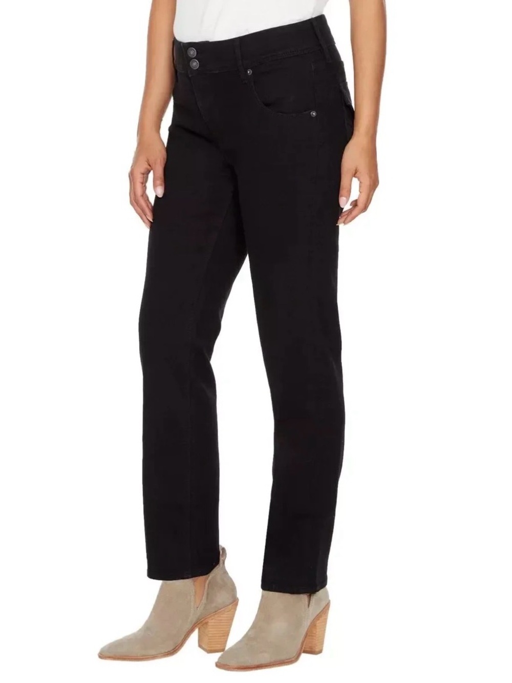 Hudson Los Angeles Womens Midrise Straight Jean Black Size 10